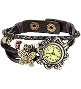 JewelryWe Women Quartz Bracelet Watch Fashion Weave Wrap Around Leather Wrist Watch Classic Brace...