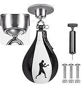 Benelabel Leather Speed Bag with 3 Holes Speed Bag Swivel, Punching Bag Hanger, Speed Bag Kit, Bo...