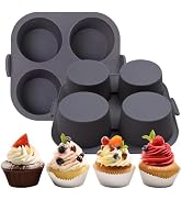 Silicone Muffin Tray for Air Fryer 1Pcs, 4-Cups Nonstick Muffin Pans with Carrying Handle, Silico...