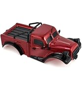 RC Truck Pickup Body Shell for 1/18 RC Crawler Car TRX4M Defender Bronco (Red)