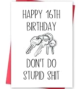 MOROLURU Funny 16th Birthday Card for Boys Girls, Humorous 16 Year Old Birthday Card Gifts for Hi...