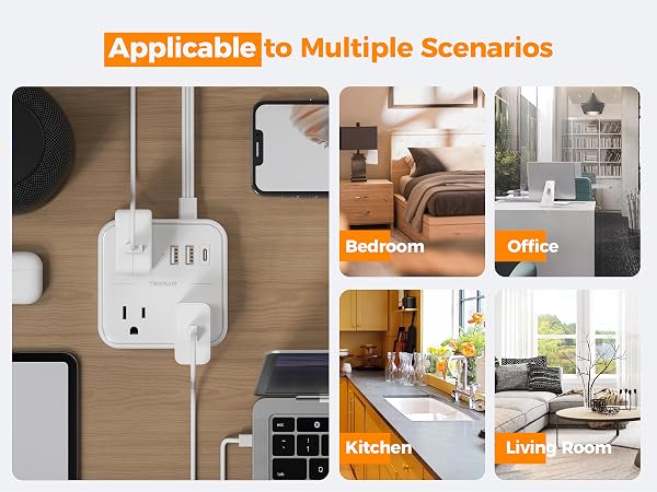 extension cord flat wall plug