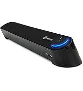 GOgroove Computer Speaker Mini Soundbar - USB Powered PC Sound Bar with Easy Setup Wired AUX, Ste...