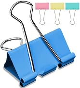 2 Inch Extra Large Binder Clips (24 Pack), Assorted Colors, Colored Jumbo Paper Clips, Big Paper ...