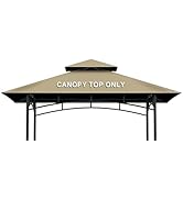Grill Gazebo Replacement Canopy Top Only - 5' x 8' Outdoor BBQ Gazebo Canopy Roof, Waterproof Dou...