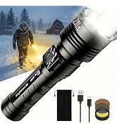 SKYFIRE Rechargeable LED Flashlight (No Fire-Starting Lens), 3000 High Lumen, USB-C Charging, Eve...
