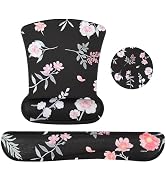 MOSISO Wrist Rest Support for Mouse Pad&Keyboard Set, Ergonomic Mousepad&Coaster Non-Slip Base Ho...