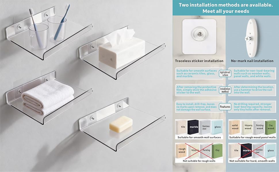 Clear Acrylic Floating Shelves