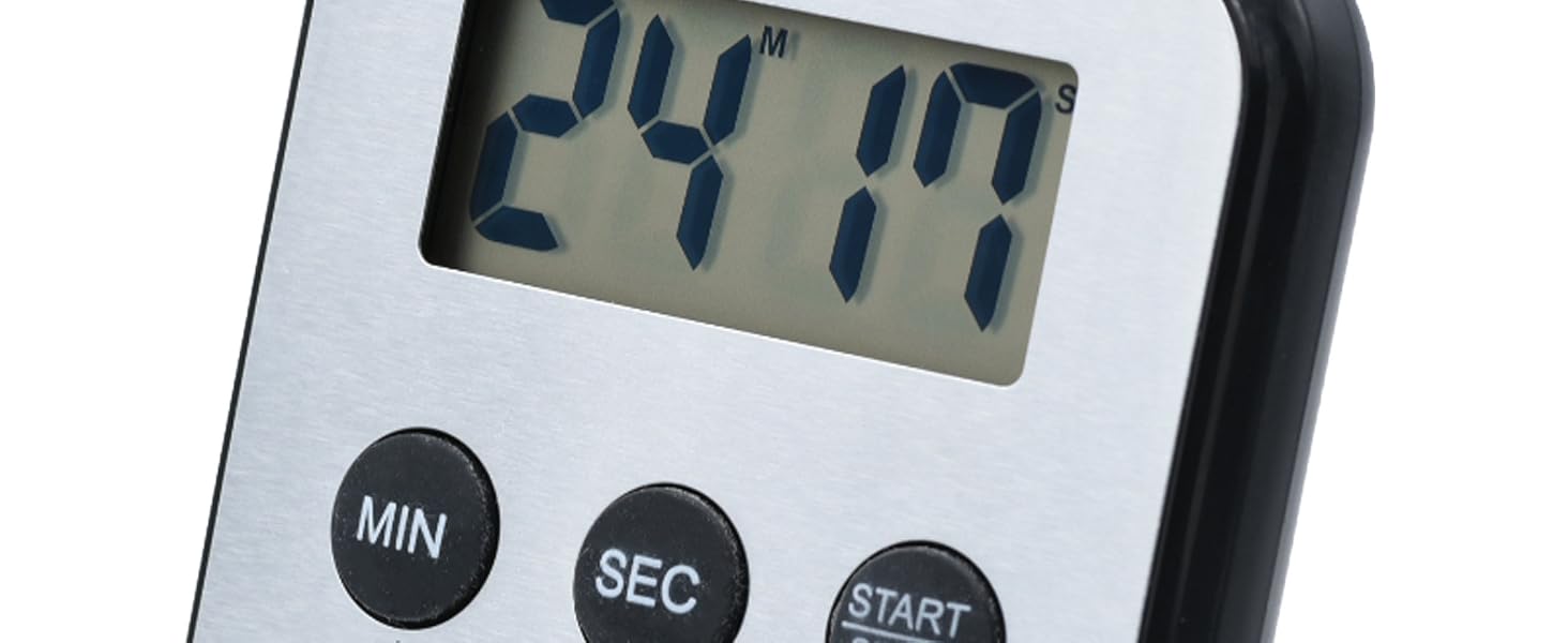 Angled view of digital timer facing to the left.