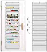 Over The Door File Organizer with 26 Large Pockets, Office Hanging Magazine Holder, 600D Oxford F...