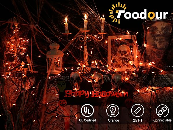 orange halloween lights