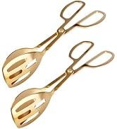 Velicber 2 Pcs Serving Tongs, 10 Inch Buffet Tongs, Stainless Steel Kitchen Tongs with Comfort Gr...