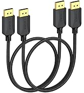 XiAyriky DisplayPort to DisplayPort Cable 1.5 ft, 2-Pack Thin DP Display Port Cable Adapter Male ...
