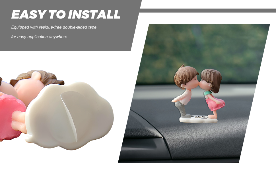 This exquisite cartoon couple decoration placed on the dashboard makes the car more beautiful.