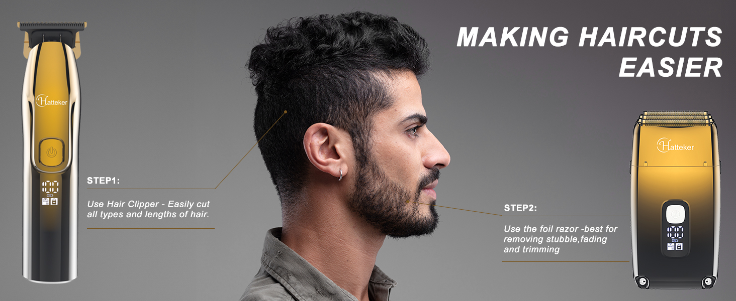 Hatteker Triple Blade Shaver and Hair Clipper 2in1