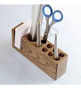 TOROS store Pen Holder For Desk - Brown Pens and Pencil Organizer Cup Made of Wood, Rustic Wooden...