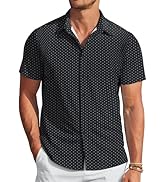 COOFANDY Mens Casual Wrinkle Free Shirts Short Sleeve Button Down Summer Stretch Dress Shirt