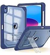 ZoneFoker Case for iPad 10th Generation 10.9 inch 2022, Heavy Duty Shockproof Rugged Protective w...
