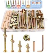 weideer 16 Set Crib Screws Hardware Replacement Kit Baby Bed Frame Bolts M6x20/40/60/80mm Hex Dri...