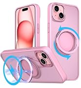 v-Golvin Strong Magnetic for iPhone 15 Case with Stand,Fit for MagSafe,360°Rotatable Ring Designe...
