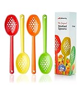 Olive and Pickle Spoon Set of 4, 7-Inch Small Slotted Serving Utensils for Jars, Perfect for Oliv...
