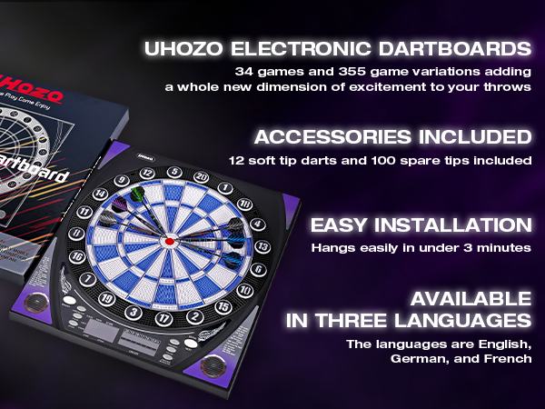 Electronic Dart Board with Bright Score Display