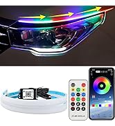 Car Headlight LED Strips Turn Signal, LEDCARE 24 Inch Exterior Car Lights with Dreamcolor Chasing...