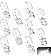 Hugwits 10 PCS 168 194 192 T10 Halogen Light Bulbs, Warm White T10 Halogen Bulb, 12V 5W License P...