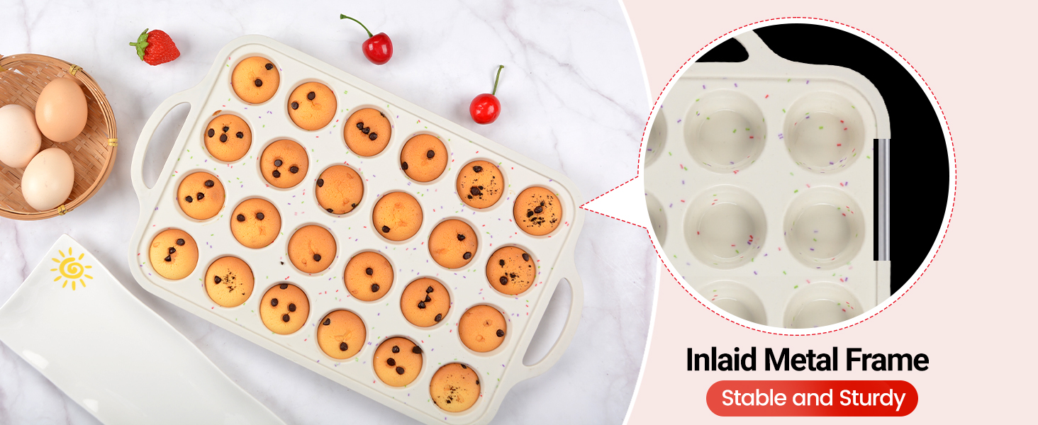 Inlaid Metal Frame Muffin Pan
