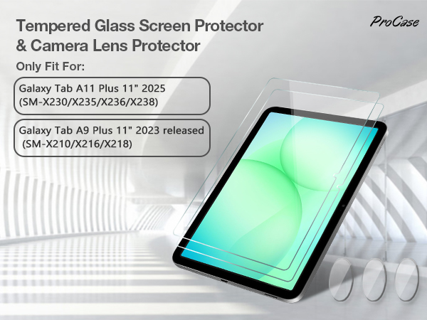 Screen Protector for Galaxy Tab A11+ / A9+ 5G 11" with Camera Lens Protector