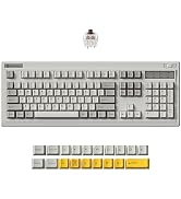 Keychron R6 Retro Wireless Mechanical Keyboard, 100% Full Size Hot Swappable RGB Super Brown Swit...