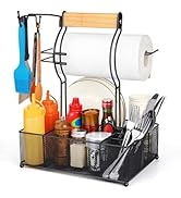 FANGSUN Grill Caddy, BBQ Caddy with Paper Towel Holder, Picnic Condiment Utensil Caddy for Outdoo...