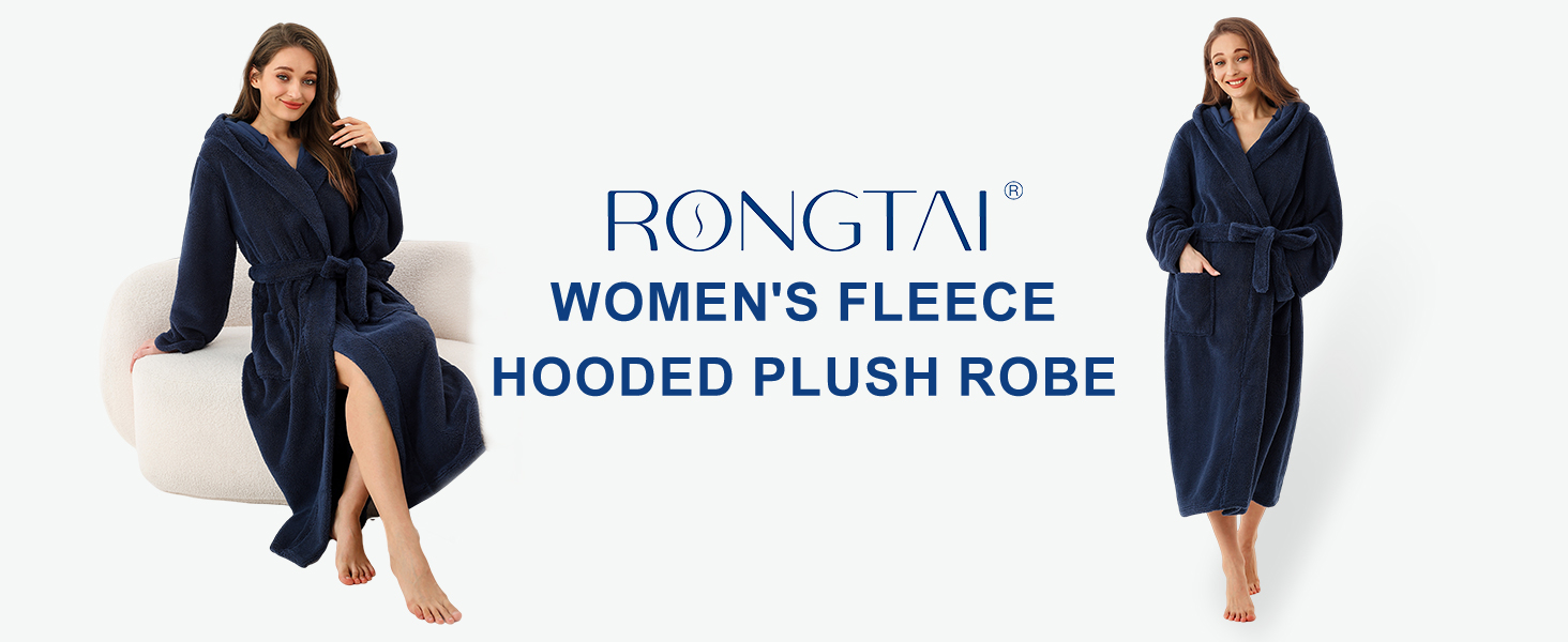 womens fleece hooded plush robe