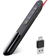 DinoFire USB Type C Wireless Presenter Remote Presentation Clicker,Volume Control PowerPoint Clic...