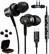 USB C Headphones for Samsung S25 S24 FE Galaxy A17,Magnetic HiFi in Ear Type C Earphone Noise Can...