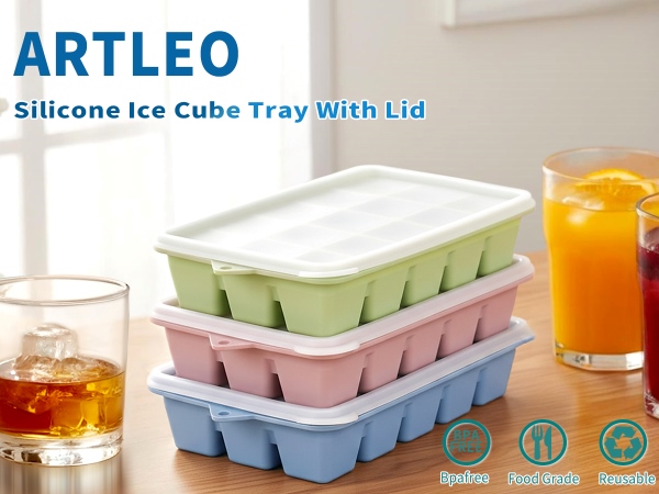 Ice cube tray with lid for ice drinks cocktails ice coffe