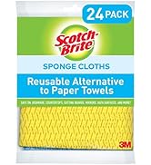 Scotch-Brite Sponge Cloth, Swedish Dish Cloths, Reusable Alternative to Paper Towels, 24 Sponge C...