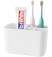 5 Slots Toothbrush Holders for Bathrooms, Wall Mounted Drill-Free Self-draining Wall Shower Holde...