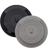 2Pcs Black and Grey Water Stopper Silicone Bathtub Drain Plug Cover Kitchen Bath Tub Sink Rubber ...