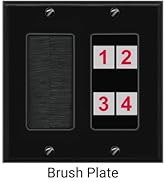 Brush plate custom audio video wall plate