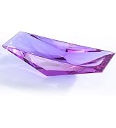 KAMMAK Crystal Glass Fruit Bowl, Luxury Centerpiece Glass Bowl, Hand Blown Decorative Dessert Pla...