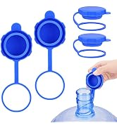 WIOR 5 Gallon Water Jug Caps, 4 Pack Silicone Water Bottle Lids for 5 Gallon Water Jugs, Reusable...
