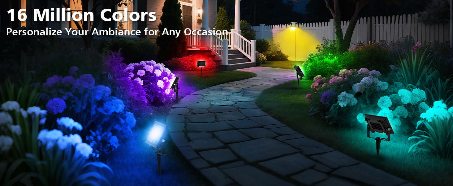 T-SUN 30W RGBCW LED Flood Lights Bluetooh and Remote-16 million colors