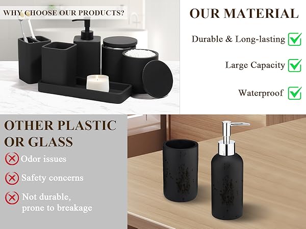 bathroom accessory set