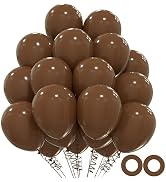 110pcs Dark Brown Balloons, 12inch Coffee Brown Latex Party Balloons, Helium Quality for Birthday...