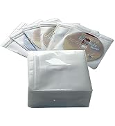 AOWIS 100PCS CD Storage Cases, Standard Two-Sided Clear CD Sleeve case with Drop-Proof Closure
