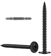 VGBUY 120Pcs #8 x 1-1/2 inch Modified Truss Head Black Wood Screws,410 Stianless Steel Quick Meta...