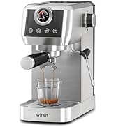 wirsh Espresso Machine, 20 Bar Semi-Automatic Espresso Maker with Pressure Gauge, Steam Wand, Sta...
