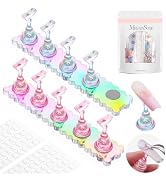 MelodySusie Nail Stand for Press Ons, 2 Sets Aurora Acrylic Magnetic Base for Painting Display Ho...