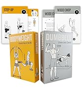 ELAORY Bodyweight & Dumbbell Workout Cards, Exercises Cards 100 Different Exercises and 24 Streng...
